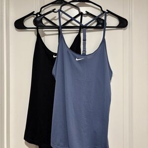 Nike One Elastika Black and Blue Tank Top Camis